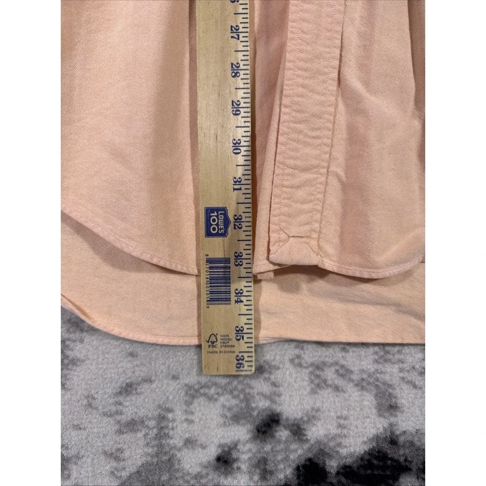 Vintage Polo Ralph Lauren Yarmouth Flesh Pony Shirt Mens 16.5 Orange Preppy‎